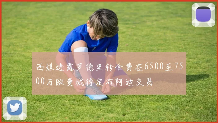 西媒透露罗德里转会费在6500至7500万欧曼城待定布阿迪交易